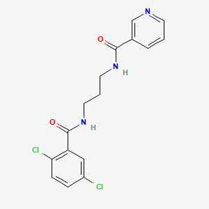 molecular formula C16H15Cl2N3O2 B4390349 N-{3-[(2,5-dichlorobenzoyl)amino]propyl}nicotinamide 