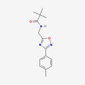 molecular formula C15H19N3O2 B4390369 2,2-dimethyl-N-{[3-(4-methylphenyl)-1,2,4-oxadiazol-5-yl]methyl}propanamide 