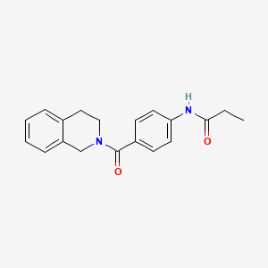 molecular formula C19H20N2O2 B4390379 N-[4-(3,4-dihydro-2(1H)-isoquinolinylcarbonyl)phenyl]propanamide 