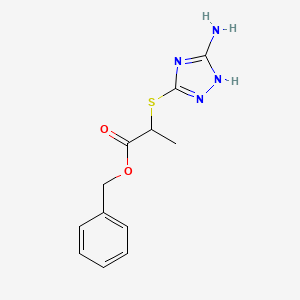 molecular formula C12H14N4O2S B4390383 benzyl 2-[(5-amino-4H-1,2,4-triazol-3-yl)thio]propanoate 