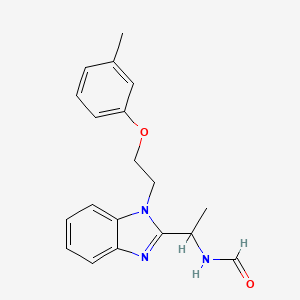 molecular formula C19H21N3O2 B4390411 (1-{1-[2-(3-methylphenoxy)ethyl]-1H-benzimidazol-2-yl}ethyl)formamide 