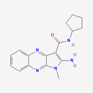 molecular formula C17H19N5O B4390432 2-amino-N-cyclopentyl-1-methyl-1H-pyrrolo[2,3-b]quinoxaline-3-carboxamide 