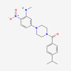 molecular formula C21H26N4O3 B4390444 5-[4-(4-isopropylbenzoyl)-1-piperazinyl]-N-methyl-2-nitroaniline 