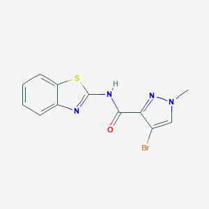 molecular formula C12H9BrN4OS B439047 N-(1,3-benzothiazol-2-yl)-4-bromo-1-methylpyrazole-3-carboxamide CAS No. 404904-27-4