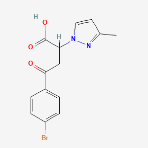molecular formula C14H13BrN2O3 B4390477 4-(4-bromophenyl)-2-(3-methyl-1H-pyrazol-1-yl)-4-oxobutanoic acid 