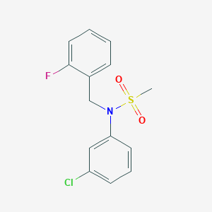 molecular formula C14H13ClFNO2S B4390494 N-(3-chlorophenyl)-N-(2-fluorobenzyl)methanesulfonamide 
