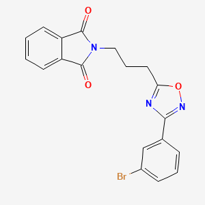 molecular formula C19H14BrN3O3 B4390500 2-{3-[3-(3-bromophenyl)-1,2,4-oxadiazol-5-yl]propyl}-1H-isoindole-1,3(2H)-dione 