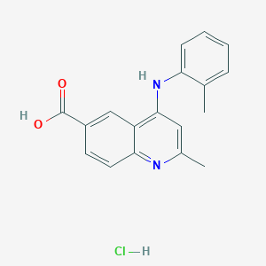 molecular formula C18H17ClN2O2 B4390514 2-methyl-4-[(2-methylphenyl)amino]-6-quinolinecarboxylic acid hydrochloride 