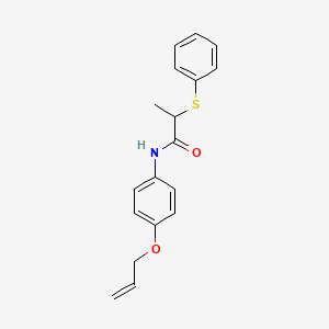 molecular formula C18H19NO2S B4390533 N-[4-(allyloxy)phenyl]-2-(phenylthio)propanamide 