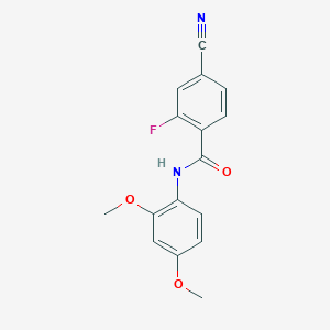 molecular formula C16H13FN2O3 B4390541 4-cyano-N-(2,4-dimethoxyphenyl)-2-fluorobenzamide 