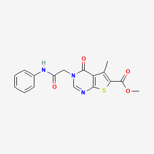 methyl 3-(2-anilino-2-oxoethyl)-5-methyl-4-oxo-3,4-dihydrothieno[2,3-d]pyrimidine-6-carboxylate