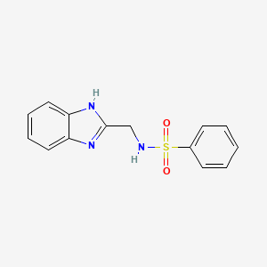 molecular formula C14H13N3O2S B4390596 N-(1H-benzimidazol-2-ylmethyl)benzenesulfonamide 