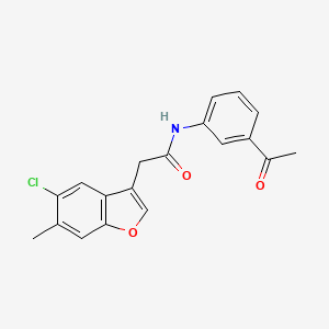 N-(3-acetylphenyl)-2-(5-chloro-6-methyl-1-benzofuran-3-yl)acetamide