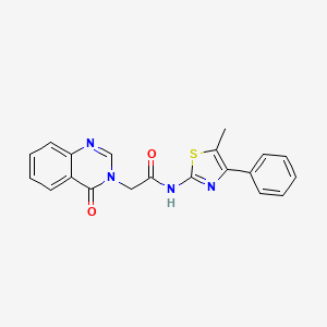 molecular formula C20H16N4O2S B4390715 N-(5-methyl-4-phenyl-1,3-thiazol-2-yl)-2-(4-oxo-3(4H)-quinazolinyl)acetamide 