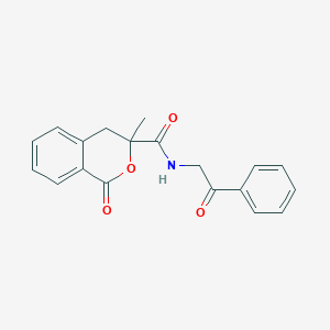 molecular formula C19H17NO4 B4390730 3-methyl-1-oxo-N-(2-oxo-2-phenylethyl)-3,4-dihydro-1H-isochromene-3-carboxamide 