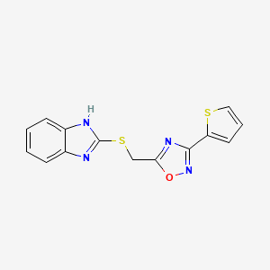 2-({[3-(2-thienyl)-1,2,4-oxadiazol-5-yl]methyl}thio)-1H-benzimidazole