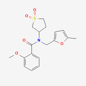 molecular formula C18H21NO5S B4390774 N-(1,1-dioxidotetrahydro-3-thienyl)-2-methoxy-N-[(5-methyl-2-furyl)methyl]benzamide 