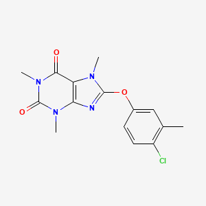 molecular formula C15H15ClN4O3 B4390778 8-(4-chloro-3-methylphenoxy)-1,3,7-trimethyl-3,7-dihydro-1H-purine-2,6-dione 