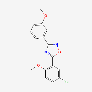 molecular formula C16H13ClN2O3 B4390785 5-(5-chloro-2-methoxyphenyl)-3-(3-methoxyphenyl)-1,2,4-oxadiazole 
