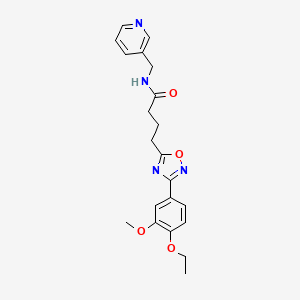 molecular formula C21H24N4O4 B4390798 4-[3-(4-ethoxy-3-methoxyphenyl)-1,2,4-oxadiazol-5-yl]-N-(3-pyridinylmethyl)butanamide 