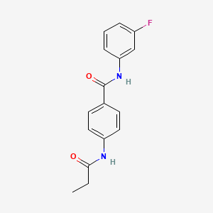 molecular formula C16H15FN2O2 B4390804 N-(3-fluorophenyl)-4-(propionylamino)benzamide 