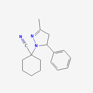 molecular formula C17H21N3 B4390808 1-(3-methyl-5-phenyl-4,5-dihydro-1H-pyrazol-1-yl)cyclohexanecarbonitrile 