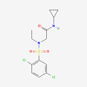molecular formula C13H16Cl2N2O3S B4390853 N~1~-cyclopropyl-N~2~-[(2,5-dichlorophenyl)sulfonyl]-N~2~-ethylglycinamide 
