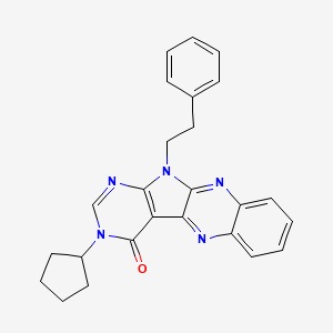 molecular formula C25H23N5O B4390860 3-cyclopentyl-11-(2-phenylethyl)-3,11-dihydro-4H-pyrimido[5',4':4,5]pyrrolo[2,3-b]quinoxalin-4-one 