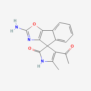 molecular formula C16H13N3O3 B4390867 4'-acetyl-2-amino-5'-methylspiro[indeno[2,1-d][1,3]oxazole-4,3'-pyrrol]-2'(1'H)-one 