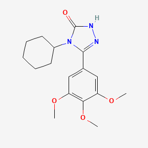 molecular formula C17H23N3O4 B4390875 4-cyclohexyl-5-(3,4,5-trimethoxyphenyl)-2,4-dihydro-3H-1,2,4-triazol-3-one 