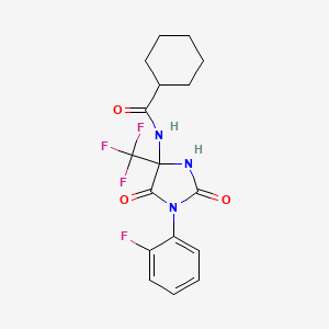 N-[1-(2-fluorophenyl)-2,5-dioxo-4-(trifluoromethyl)-4-imidazolidinyl]cyclohexanecarboxamide