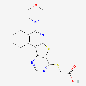 {[5-(4-morpholinyl)-1,2,3,4-tetrahydropyrimido[4',5':4,5]thieno[2,3-c]isoquinolin-8-yl]thio}acetic acid