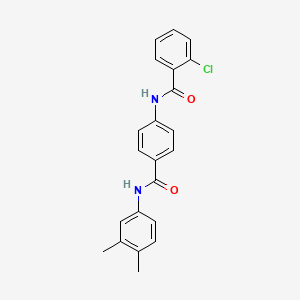 molecular formula C22H19ClN2O2 B4390924 2-chloro-N-(4-{[(3,4-dimethylphenyl)amino]carbonyl}phenyl)benzamide 