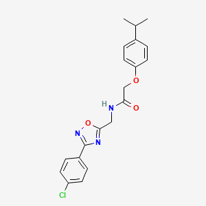 molecular formula C20H20ClN3O3 B4390945 N-{[3-(4-chlorophenyl)-1,2,4-oxadiazol-5-yl]methyl}-2-(4-isopropylphenoxy)acetamide 