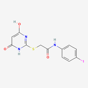 molecular formula C12H10IN3O3S B4390954 2-[(4,6-dihydroxy-2-pyrimidinyl)thio]-N-(4-iodophenyl)acetamide 