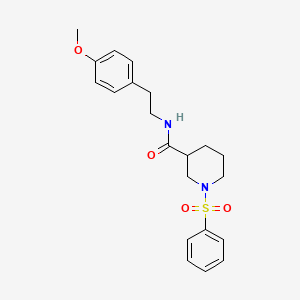 molecular formula C21H26N2O4S B4390961 N-[2-(4-methoxyphenyl)ethyl]-1-(phenylsulfonyl)-3-piperidinecarboxamide 