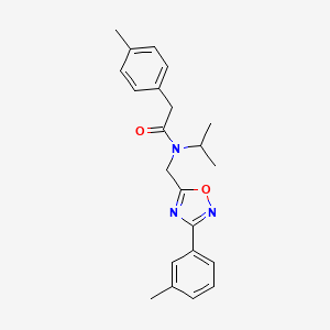 molecular formula C22H25N3O2 B4390969 N-isopropyl-2-(4-methylphenyl)-N-{[3-(3-methylphenyl)-1,2,4-oxadiazol-5-yl]methyl}acetamide 