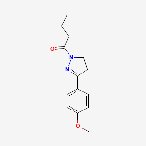 molecular formula C14H18N2O2 B4390979 1-butyryl-3-(4-methoxyphenyl)-4,5-dihydro-1H-pyrazole 