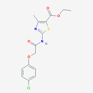 molecular formula C15H15ClN2O4S B439098 Ethyl 2-{[(4-chlorophenoxy)acetyl]amino}-4-methyl-1,3-thiazole-5-carboxylate CAS No. 330201-61-1