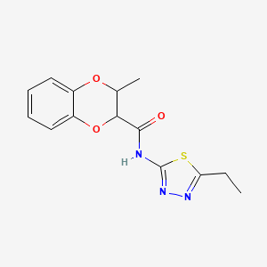 molecular formula C14H15N3O3S B4390983 N-(5-ethyl-1,3,4-thiadiazol-2-yl)-3-methyl-2,3-dihydro-1,4-benzodioxine-2-carboxamide 