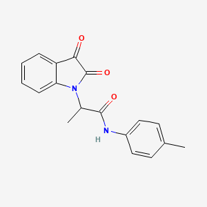 molecular formula C18H16N2O3 B4391001 2-(2,3-dioxo-2,3-dihydro-1H-indol-1-yl)-N-(4-methylphenyl)propanamide 