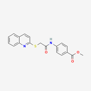 molecular formula C19H16N2O3S B4391011 methyl 4-{[(2-quinolinylthio)acetyl]amino}benzoate 