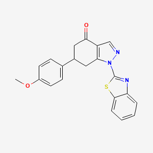molecular formula C21H17N3O2S B4391018 1-(1,3-benzothiazol-2-yl)-6-(4-methoxyphenyl)-1,5,6,7-tetrahydro-4H-indazol-4-one 