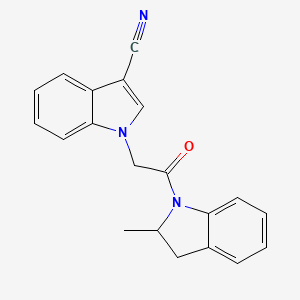 molecular formula C20H17N3O B4391055 1-[2-(2-methyl-2,3-dihydro-1H-indol-1-yl)-2-oxoethyl]-1H-indole-3-carbonitrile 