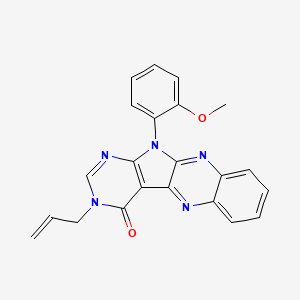molecular formula C22H17N5O2 B4391057 3-allyl-11-(2-methoxyphenyl)-3,11-dihydro-4H-pyrimido[5',4':4,5]pyrrolo[2,3-b]quinoxalin-4-one 