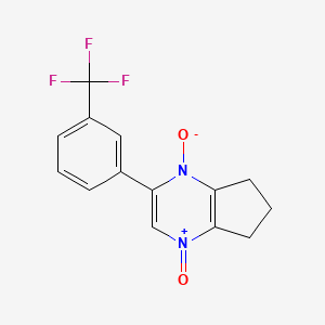 molecular formula C14H11F3N2O2 B4391065 2-[3-(trifluoromethyl)phenyl]-6,7-dihydro-5H-cyclopenta[b]pyrazine 1,4-dioxide 