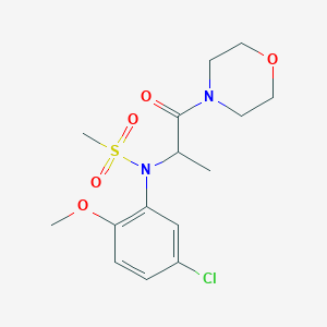 molecular formula C15H21ClN2O5S B4391099 N-(5-chloro-2-methoxyphenyl)-N-[1-methyl-2-(4-morpholinyl)-2-oxoethyl]methanesulfonamide 