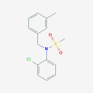 molecular formula C15H16ClNO2S B4391122 N-(2-chlorophenyl)-N-(3-methylbenzyl)methanesulfonamide 