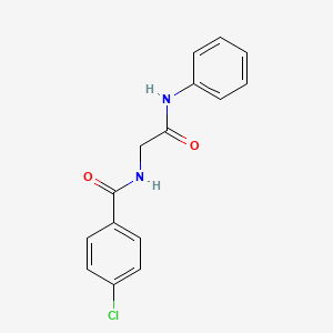molecular formula C15H13ClN2O2 B4391130 N-(2-anilino-2-oxoethyl)-4-chlorobenzamide 