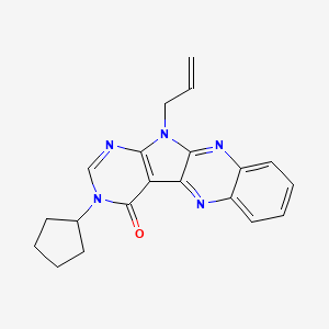 molecular formula C20H19N5O B4391138 11-allyl-3-cyclopentyl-3,11-dihydro-4H-pyrimido[5',4':4,5]pyrrolo[2,3-b]quinoxalin-4-one 